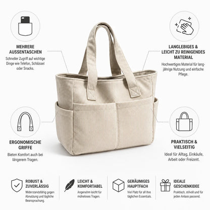 Multi-Pocket Shoulder Bag with Simple Cleaning System (Ergonomic Handles)