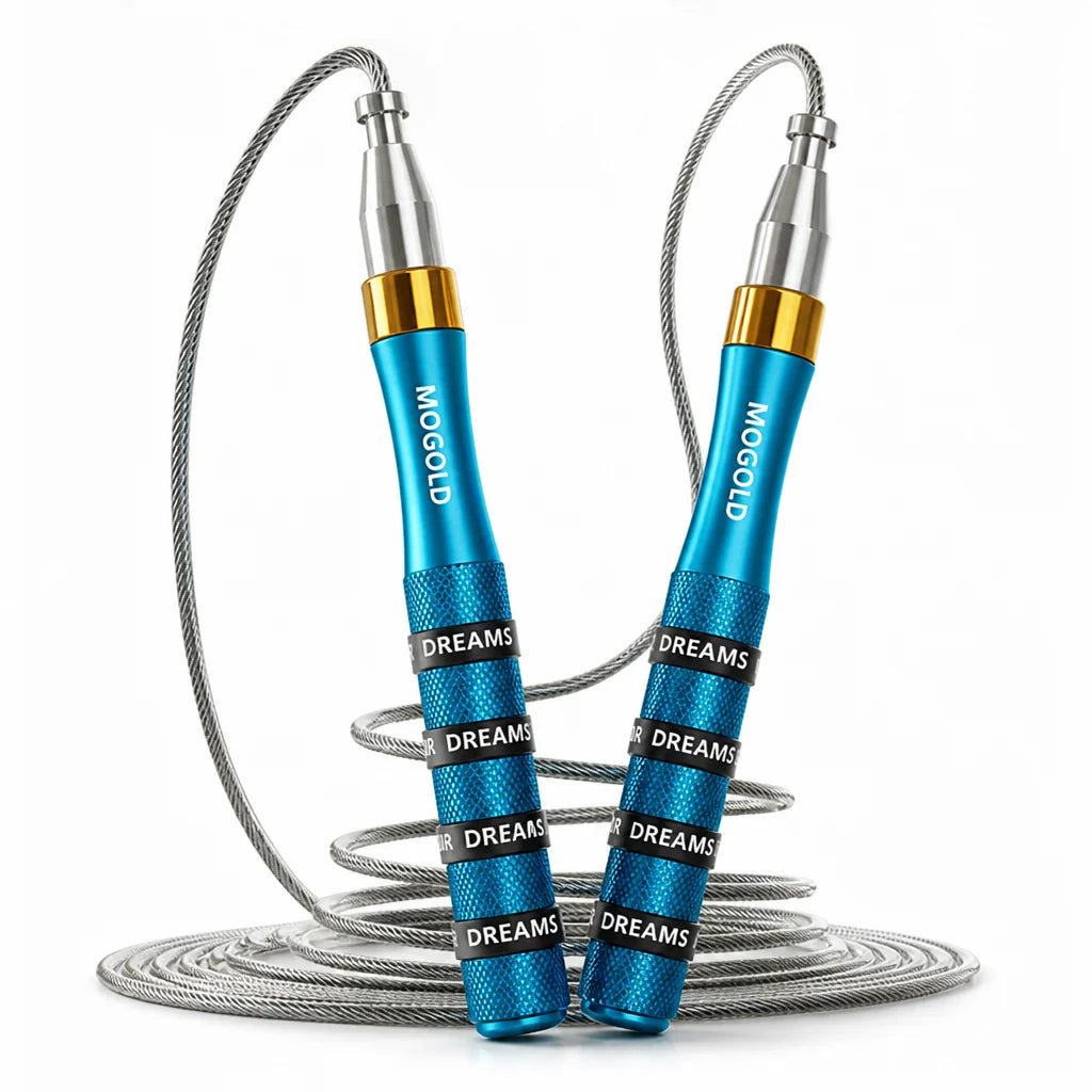 Ultra-fast self-locking jump rope (adjustable length, aluminum handles)