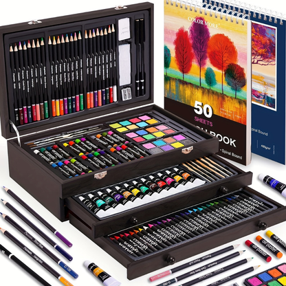 175-piece artist set in wooden box