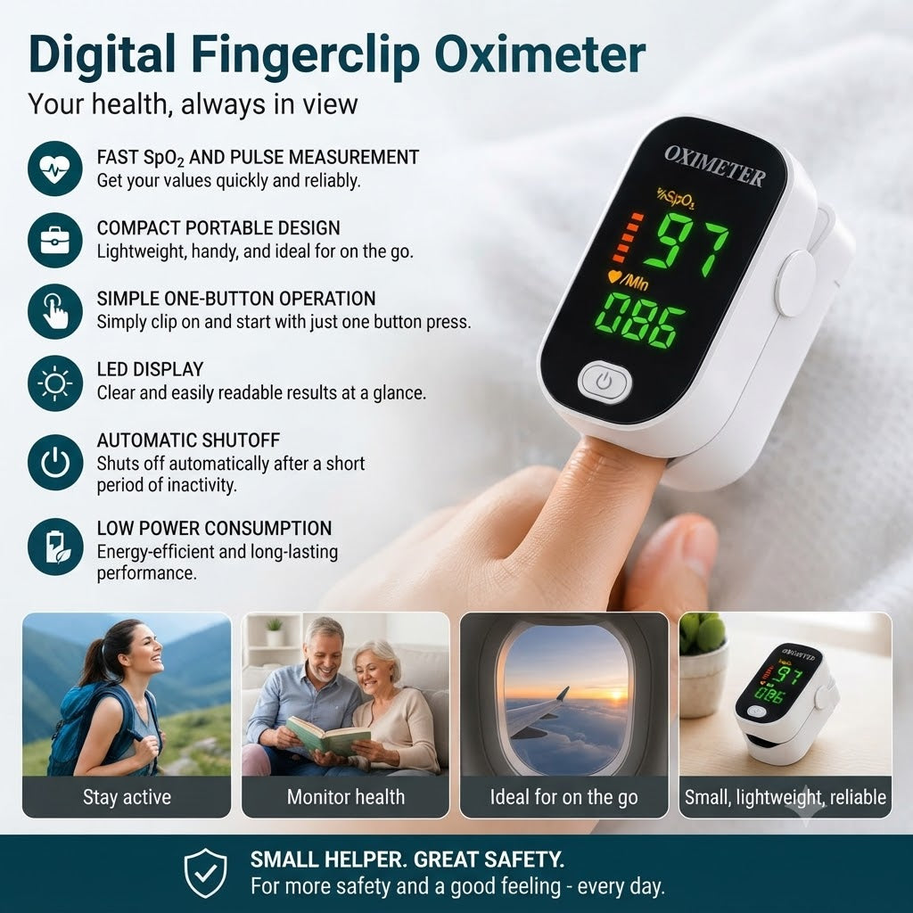 Digital Finger Pulse Oximeter with LED Display