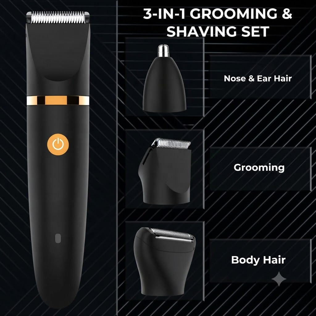 3-in-1 Body Groomer for Men – Electric Body Trimmer