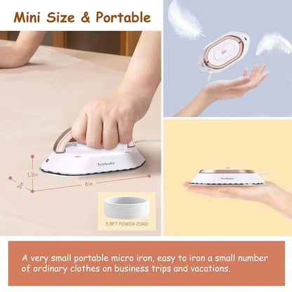 Travel iron for on the go with ceramic soleplate