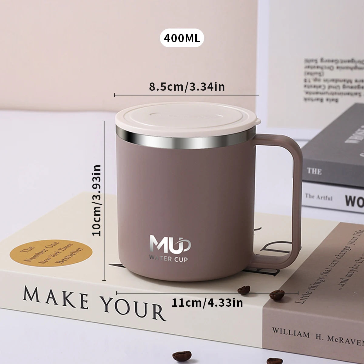 Insulated Stainless Steel Coffee Mug with Lid