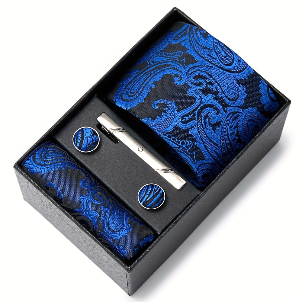 Men's Tie Set with Pocket Square and Cufflinks