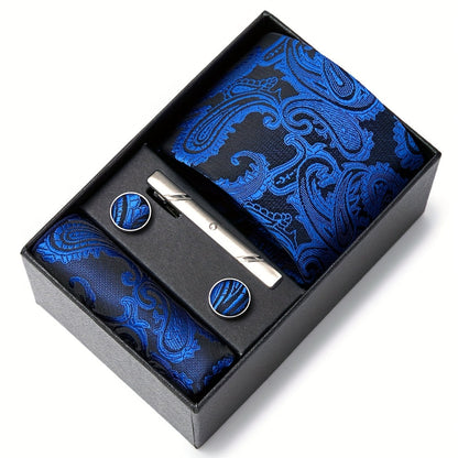 Men's Tie Set with Pocket Square and Cufflinks