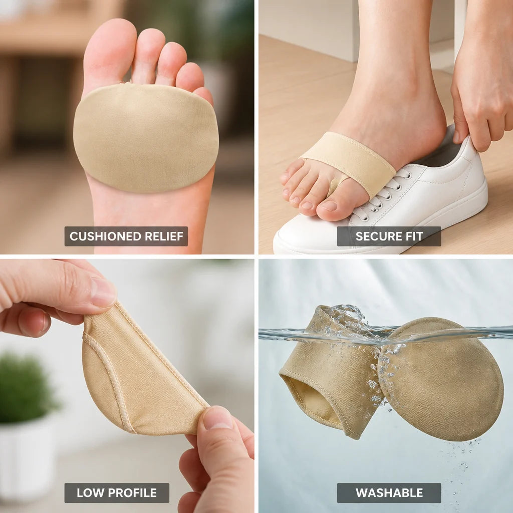 Slim Gel Cushions for the Forefoot, Non-Slip (Pair)