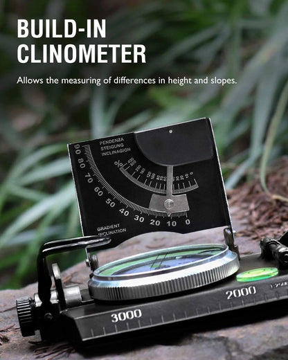 Military Directional Compass with Clinometer