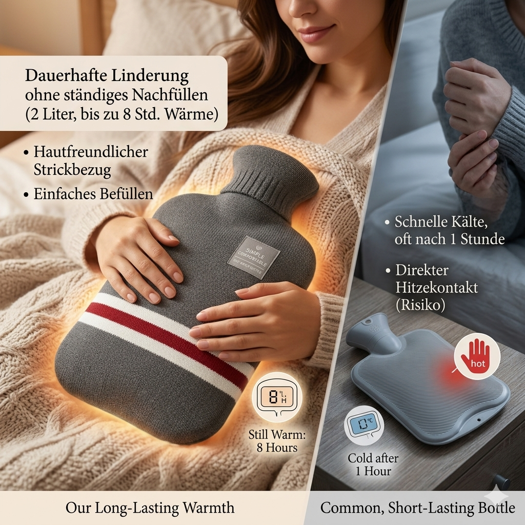 2L Hot Water Bottle with Knit Cover