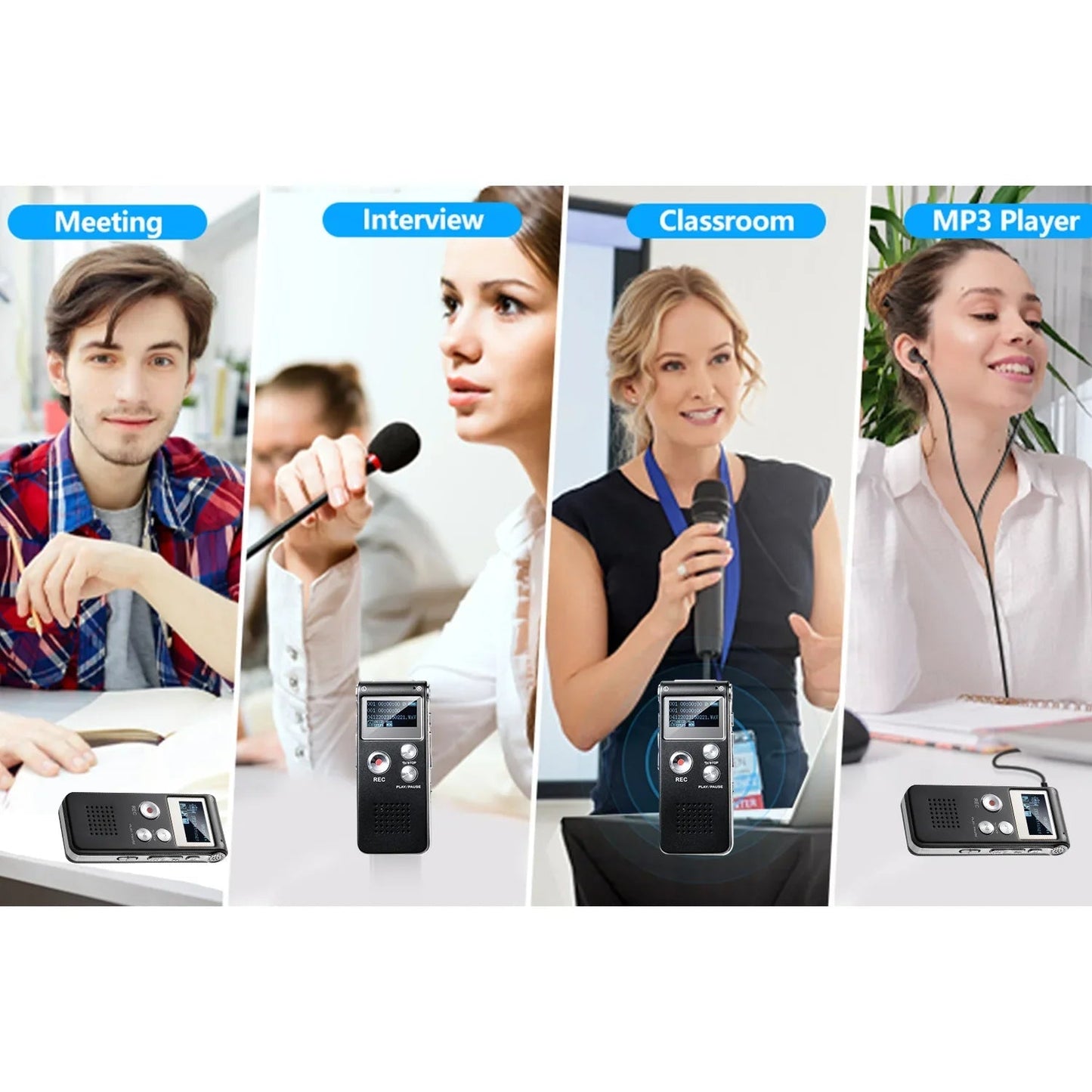 Digital voice recorder with voice activation