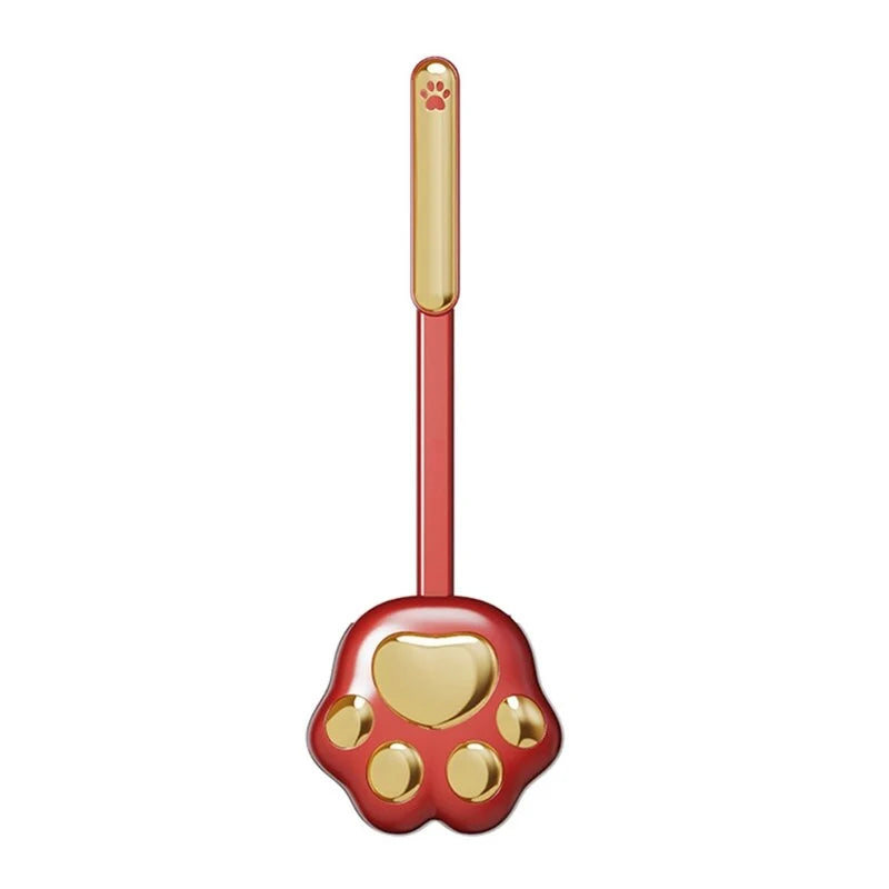 Toilet brush with paw print design & silicone bristles