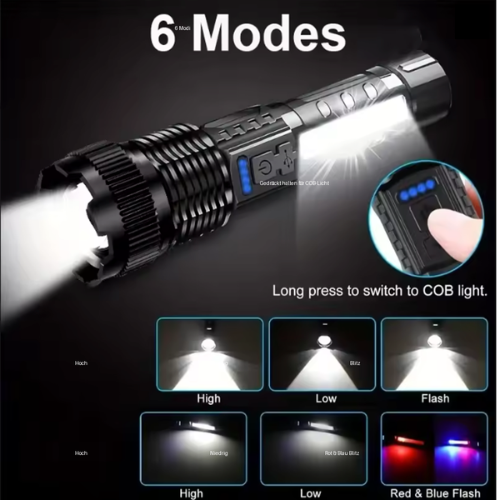 LumaShield Flashlight with 7 Lighting Modes