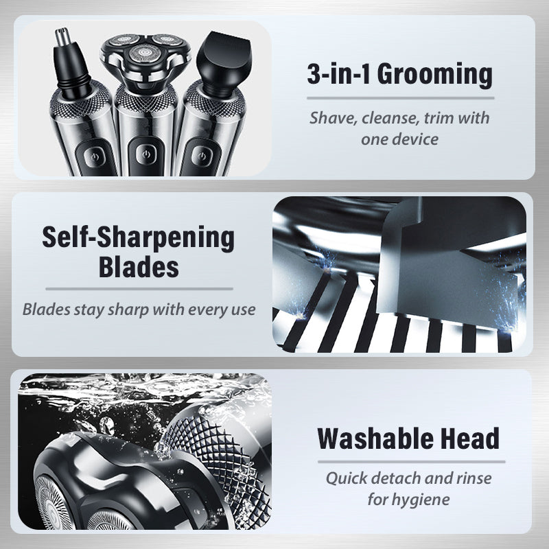 3D Floating 3-in-1 Electric Shaver for Men