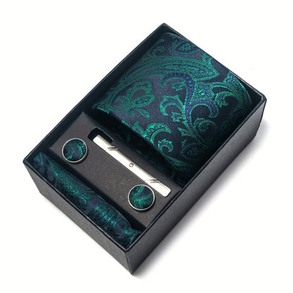Men's Tie Set with Pocket Square and Cufflinks