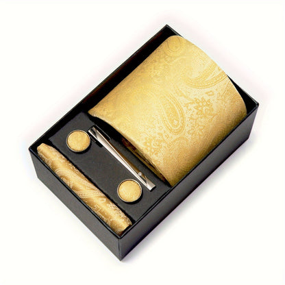 Men's Tie Set with Pocket Square and Cufflinks