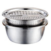 3-in-1 Stainless Steel Mixing Bowl Set with Grater and Sieve