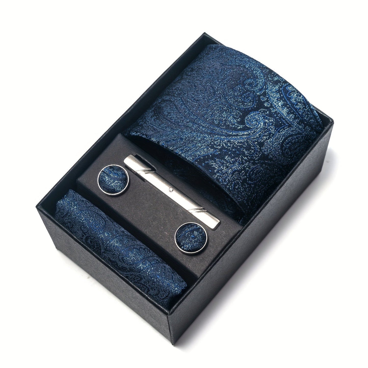 Men's Tie Set with Pocket Square and Cufflinks