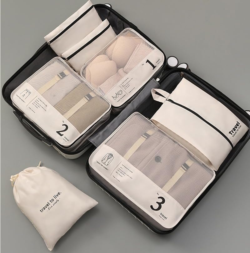 7-piece suitcase organizer set water-repellent