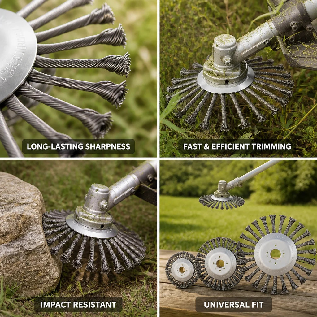 Wire Brush Trimmer Head Made of Carbon Steel (Universal Fit)