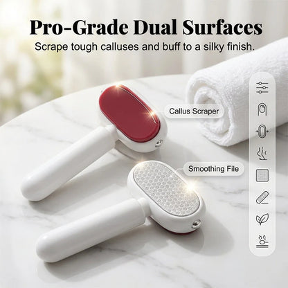 Double-sided foot scraper against calluses