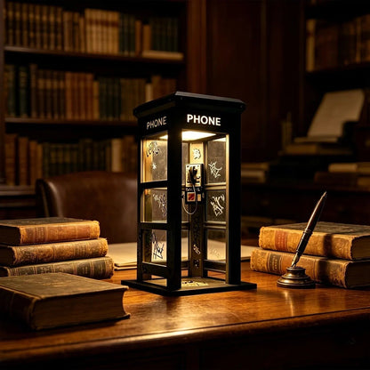 Retro Telephone Booth Lamp with Warm Ambient Light