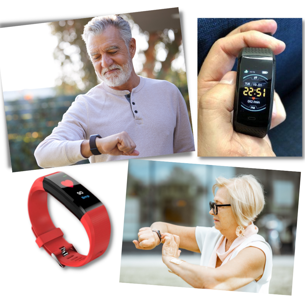 Senior Smartwatch with Heart Rate & Blood Pressure Measurement
