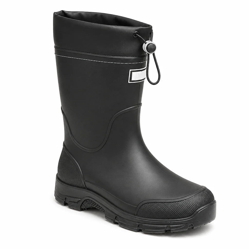 Waterproof Non-Slip Rubber Rain Boots for Women, Mid-Calf