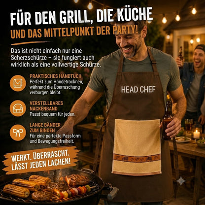 Funny Cooking Apron with Towel Surprise
