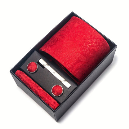 Men's Tie Set with Pocket Square and Cufflinks