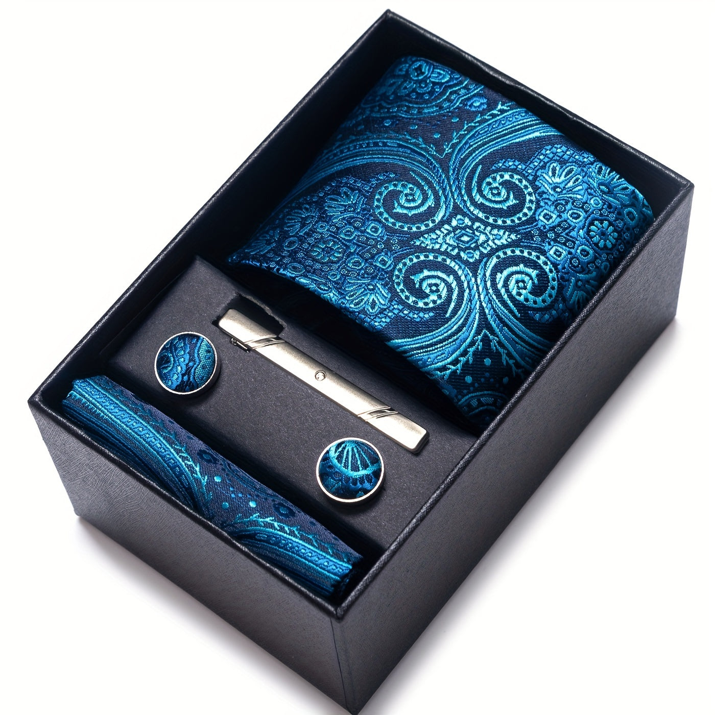 Men's Tie Set with Pocket Square and Cufflinks