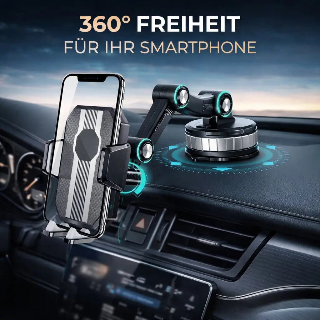 Car Phone Holder with Suction Cup & 360° Rotation