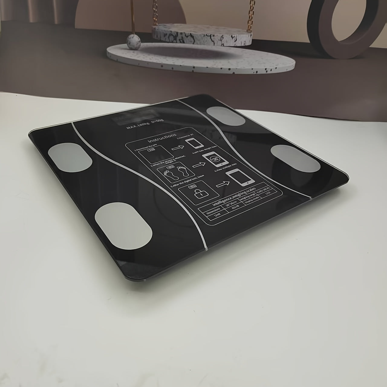 Body Fat Scale 26×26 cm with App