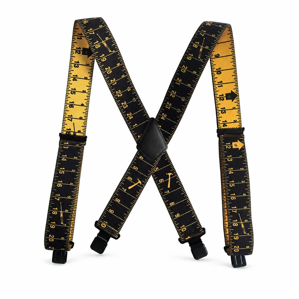 5 cm Wide Adjustable Elastic X-Back Men's Suspenders (4-Clips)