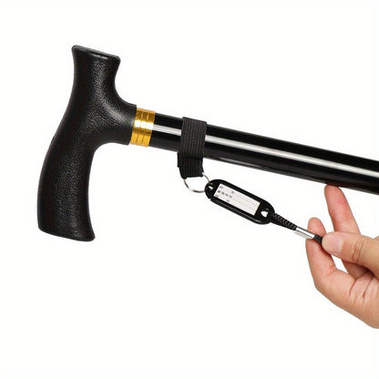 Adjustable Walking Cane with 4-Point Base & LED Light
