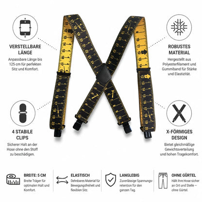 5 cm Wide Adjustable Elastic X-Back Men's Suspenders (4-Clips)