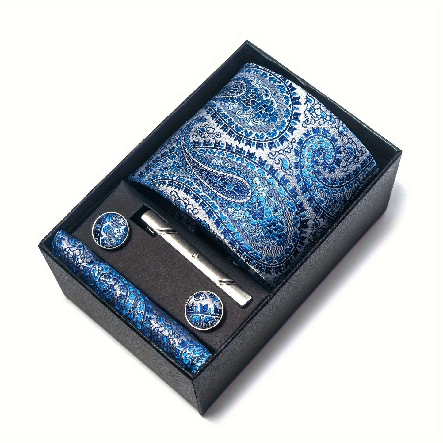 Men's Tie Set with Pocket Square and Cufflinks