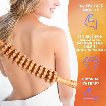Massage roller made of beech wood