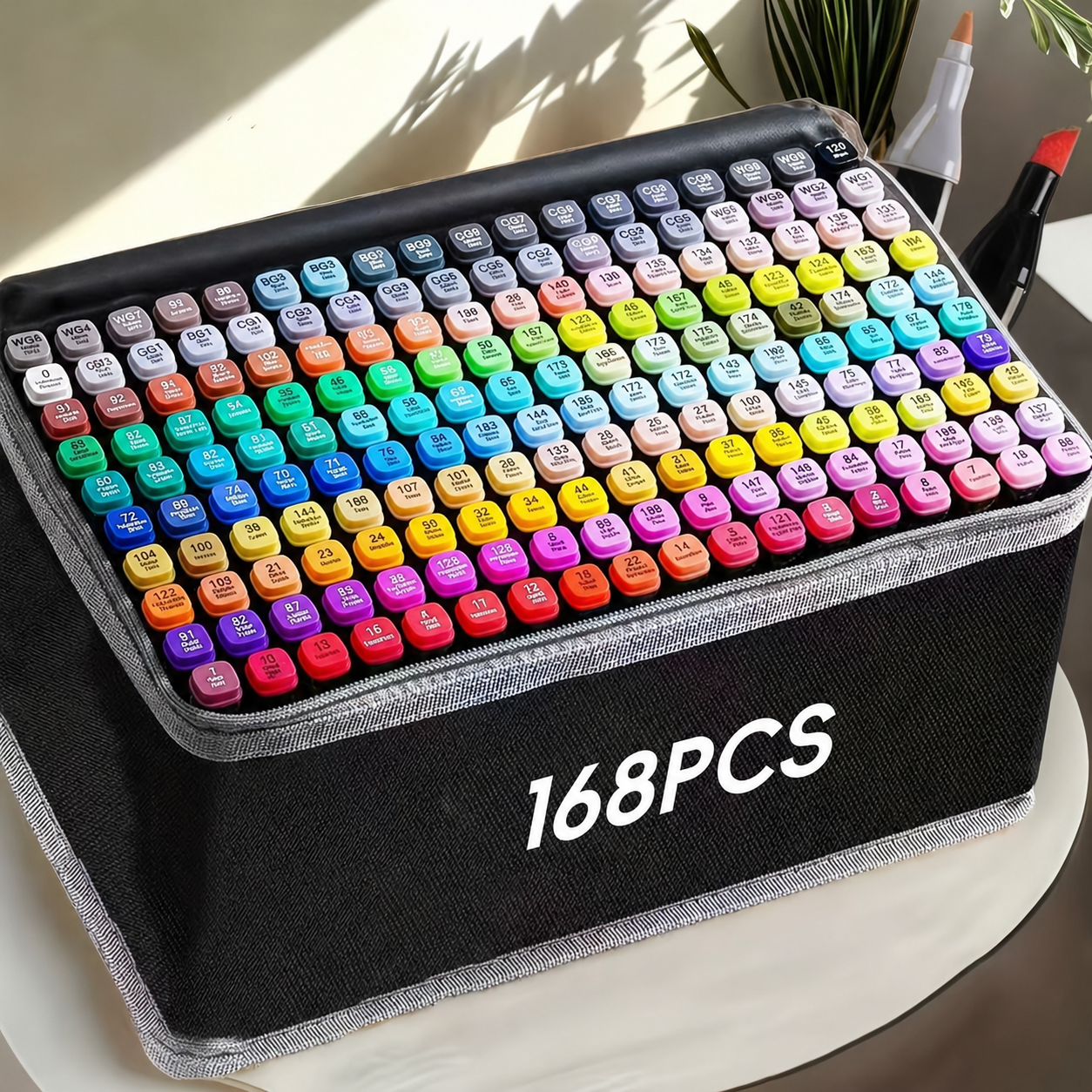 Alcohol Marker Set 168 Colors, Double-Sided