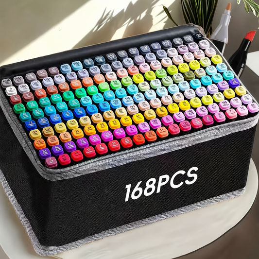 Alcohol Marker Set 168 Colors, Double-Sided
