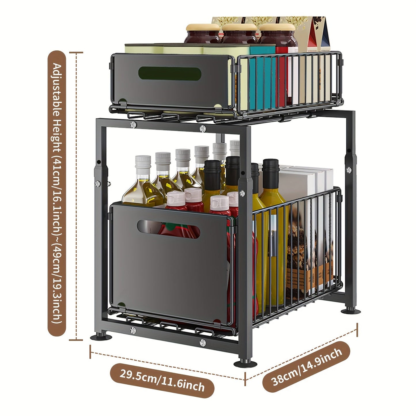 Extendable Kitchen Shelf 2 Tiers