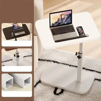 Laptop table with wheels & 360° swivel function, height adjustable