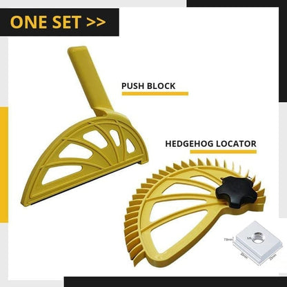 Woodworking sliding block with safety guide