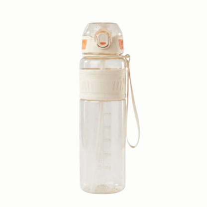 Leak-proof Sports Water Bottle with Twist Cap and Integrated Straw
