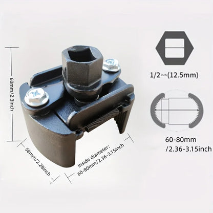 Adjustable Oil Filter Wrench 60–80 mm | 2-Claw Grip for Oil Filter