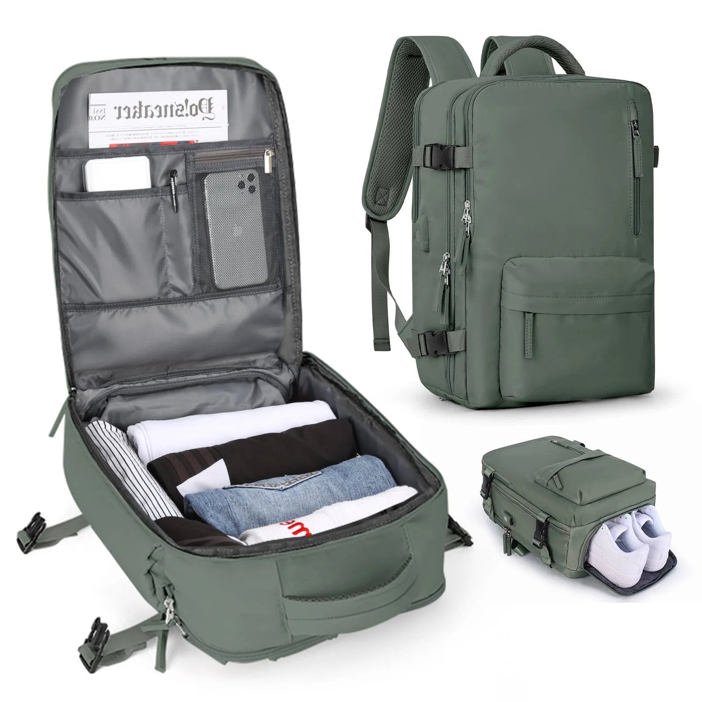 Women's Backpack 35L with USB Charging Port