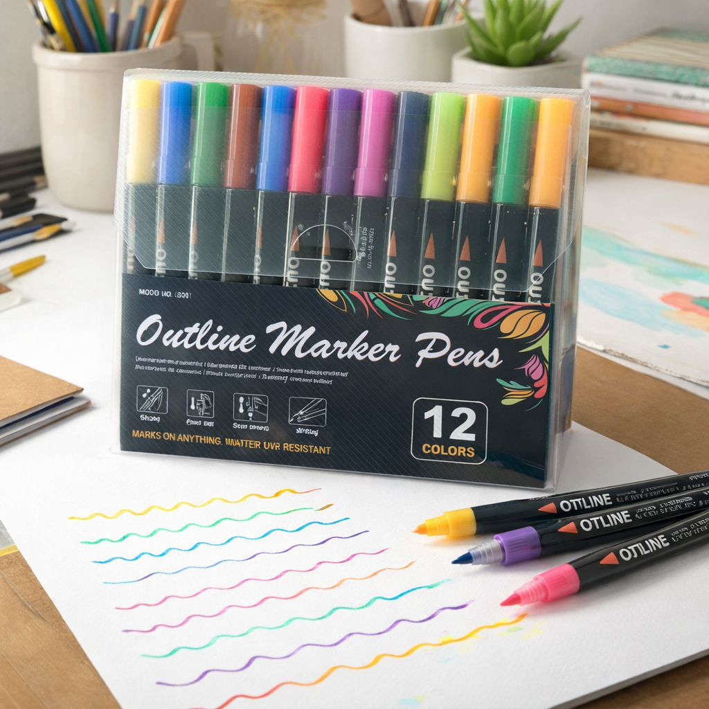 Metallic Coloring Pencils Set 12 Colors