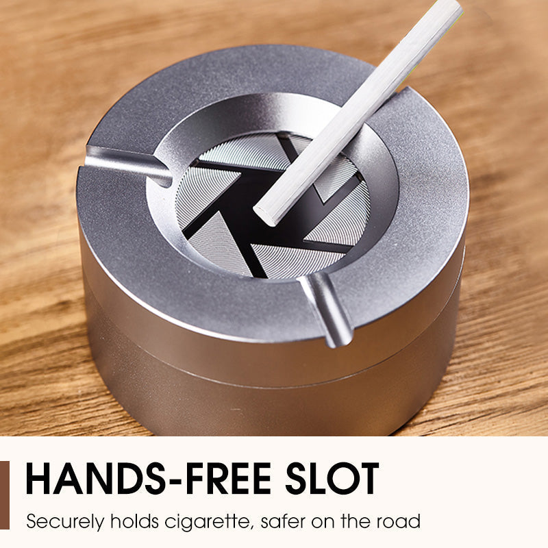360° Stainless Steel Ashtray with Twist Lock