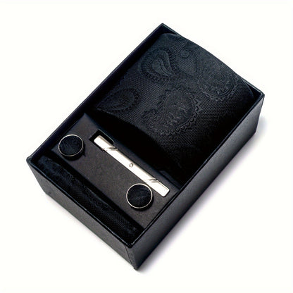 Men's Tie Set with Pocket Square and Cufflinks