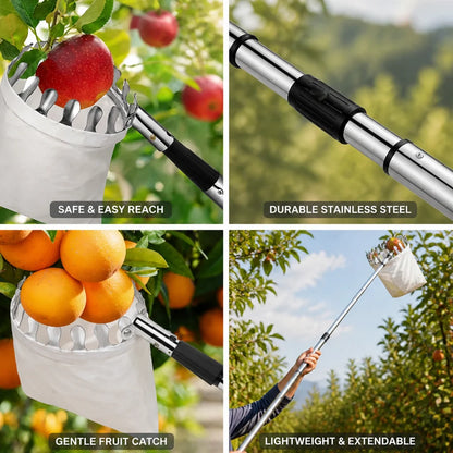 Telescopic Stainless Steel Fruit Picker (4 m Reach)
