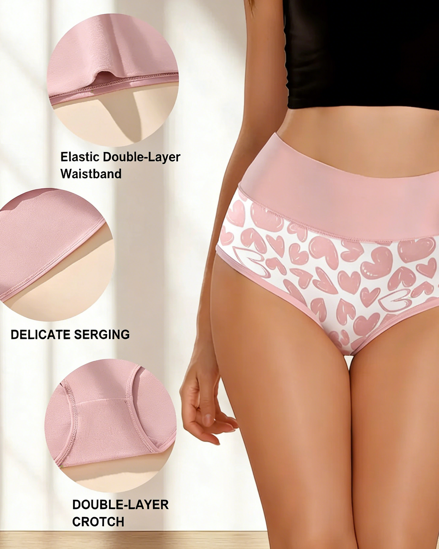 Women's High-Waist Cotton Briefs (6-Pack)