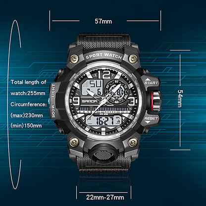 Men's Multifunction Watch with Luminous Display & Water Resistance